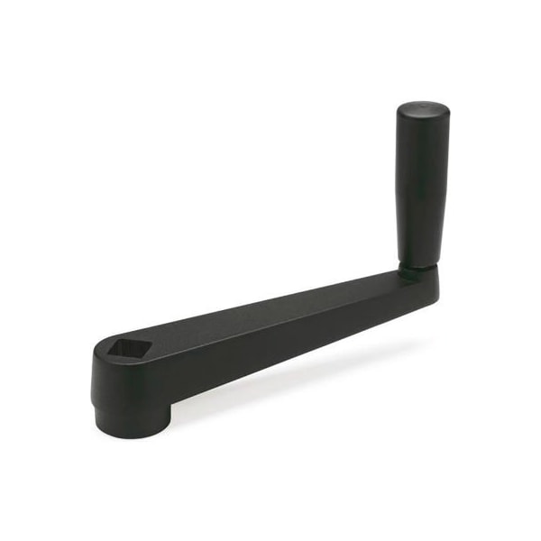 J.W. Winco GN471.1 Crank Handles, Zinc Die-Cast, Revolving Handle, Thru Square Bore - 3/8", 2.52"L